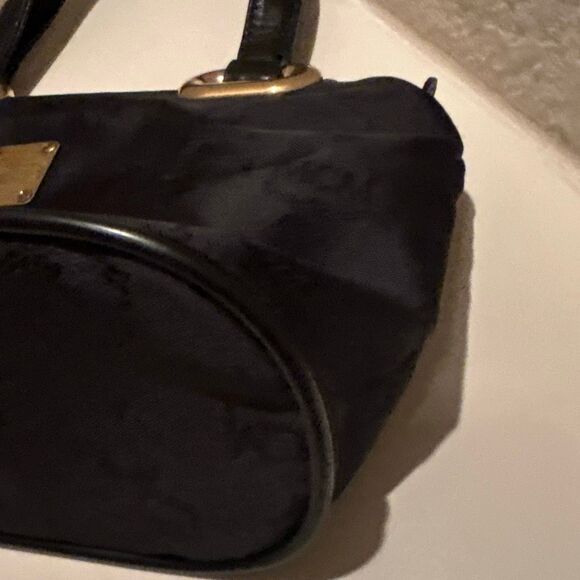 MCM Top Handle Nylon Tote Mini Bag Gold Hardwear Vintage Logo Print Y2K Style - Picture 6 of 15